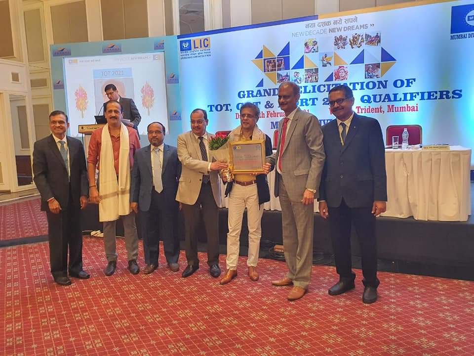 Felicitated by Senior Officials of LIC for achieving TOT